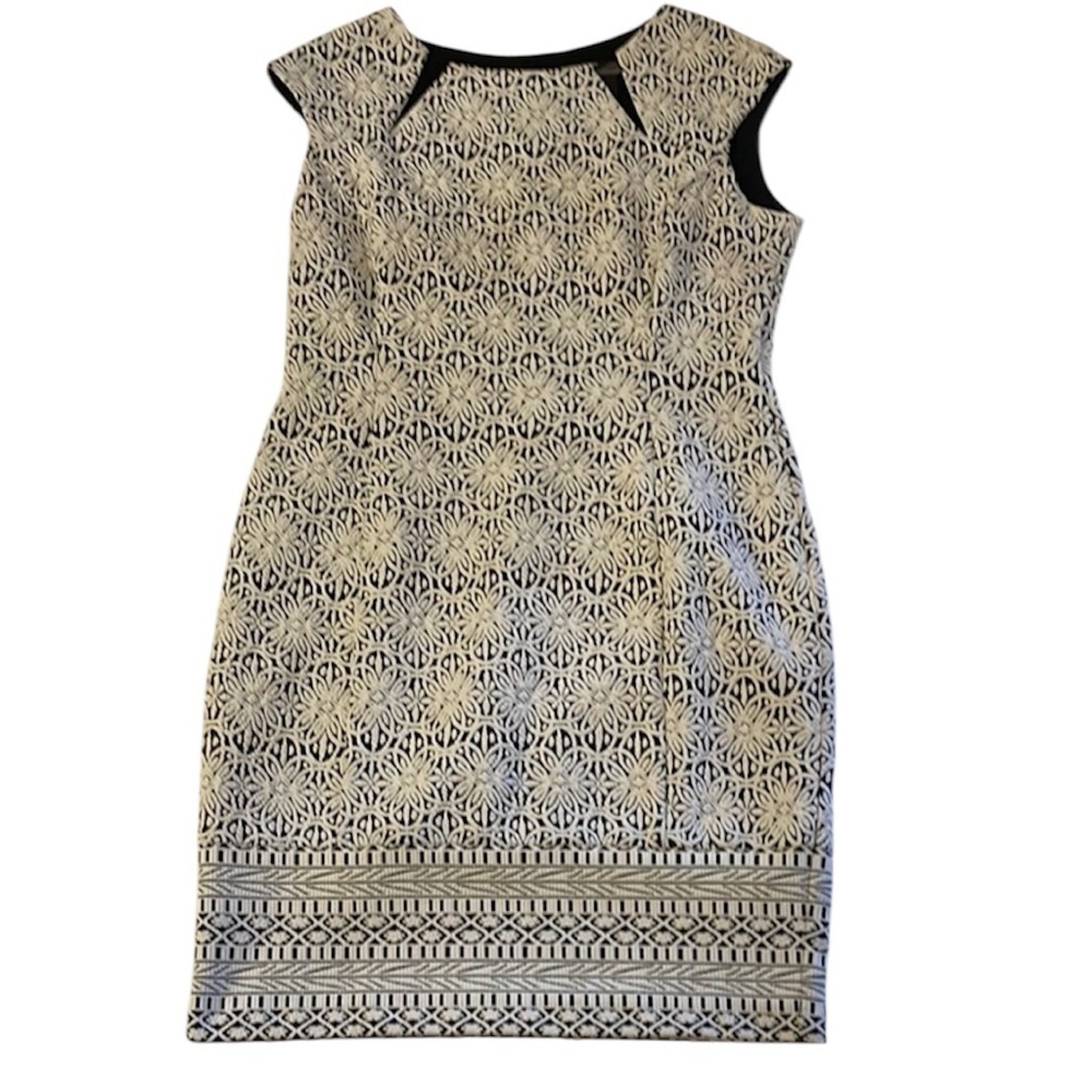 Black and White Sleeveless Sheath Mini Dress